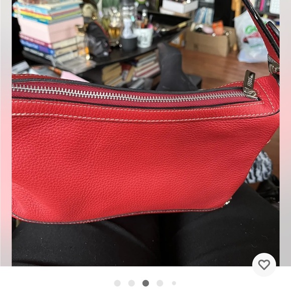 Ferre Milano Red 100% Leather Bag.  Practically New!  Only used once!  13”x9” - Picture 3 of 9